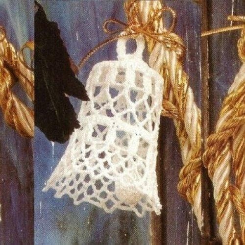Vintage Crochet Pattern 4" Lacy Gossamer Christmas Bells Ornaments Victorian Tree Trim PDF Instant Digital Download 3 Designs Cotton Thread