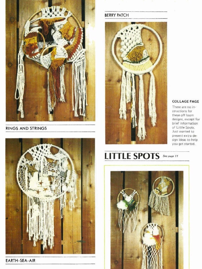 Vintage Macrame Patterns Fit To Be Tied eBook PDF Instant Digital Download Porch Swing Owls Ring Hangings Advanced Off Loom Weaving 1977