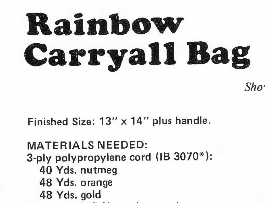 Vintage Macrame Pattern Pretty Shoulder Bag Carryall Tote Purse PDF Instant Digital Download Retro Boho Rainbow Hippie Carry All
