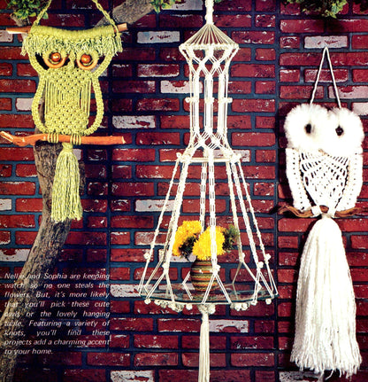 Vintage Easily Done Macrame Using New Fibers Patterns Book Retro 1970s PDF Instant Download Plant Hangers Owl Hangings How To Instructions