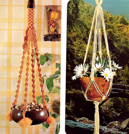 Vintage Easily Done Macrame Using New Fibers Patterns Book Retro 1970s PDF Instant Download Plant Hangers Owl Hangings How To Instructions
