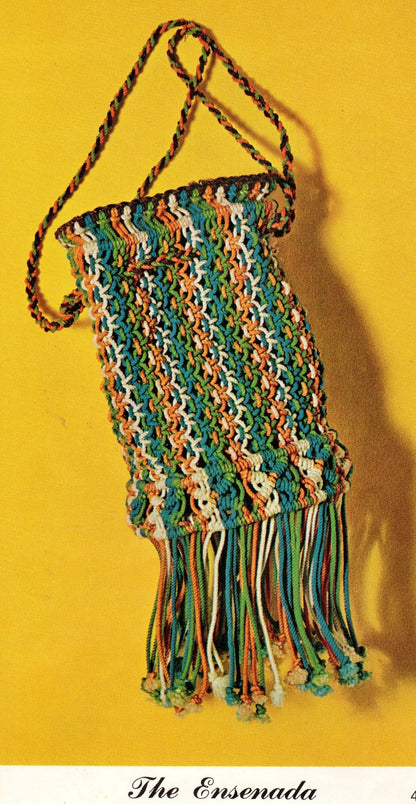 Vintage 12 Belt & Bag Macramé Designs Patterns Book 1970s Macrame Bags Handbag Purses Belts PDF Instant Download