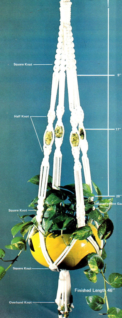 Vintage Easily Done Macrame Using New Fibers Patterns Book Retro 1970s PDF Instant Download Plant Hangers Owl Hangings How To Instructions