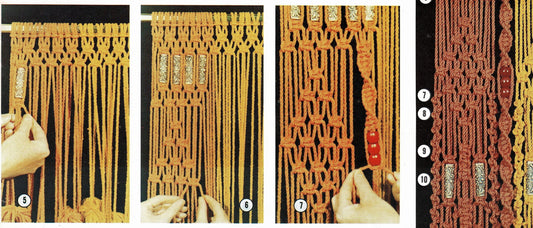 Vintage Macrame Pattern Small Beaded Curtain For Kitchen or Bathroom Window or Wall Hanging PDF Instant Digital Download Boho Decor 24x28