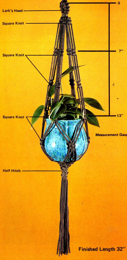 Vintage Easily Done Macrame Using New Fibers Patterns Book Retro 1970s PDF Instant Download Plant Hangers Owl Hangings How To Instructions