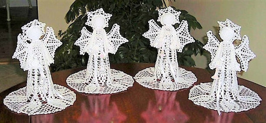 Vintage Thread Crochet Pattern 9" Christmas Angel Centerpiece Pretty Pineapple Lace PDF Instant Digital Download Table Mantel Display Decor