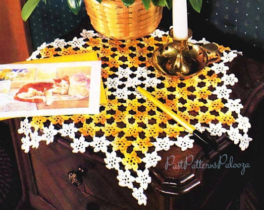 Vintage Crochet Pattern 18" Large Flower Star Doily PDF Instant Digital Download Floral Motif Table Centerpiece Mat Cotton Thread