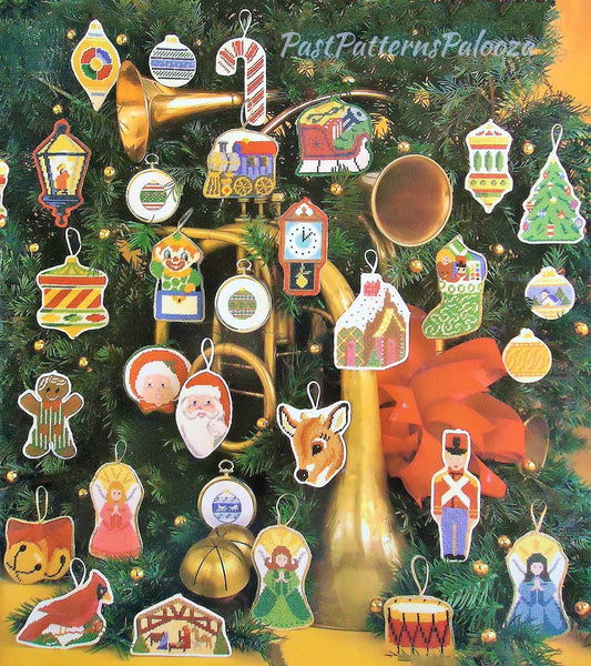 Vintage 31 Plastic Canvas Cross Stitch and Needlepoint Christmas Ornaments Patterns PDF Instant Digital Download Classic Fun Holiday Designs