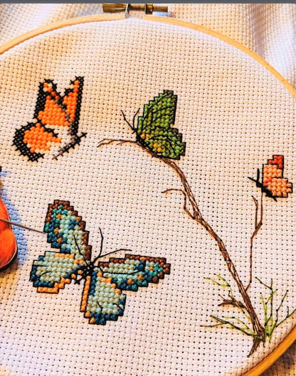 Vintage Cross Stitch Patterns Butterflies Moths Butterfly Motifs PDF Instant Digital Download 60 Embroidery Designs