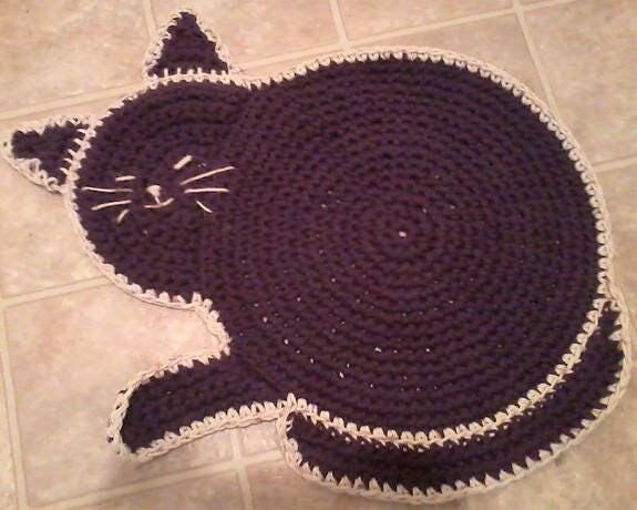 Vintage Crochet Pattern Cat Rug Cat Mat PDF Instant Digital Download Amigurumi Kitty Cat Playmat 16x23