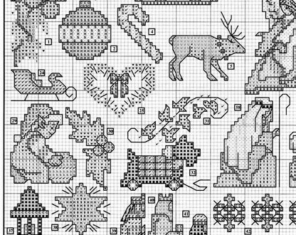 Vintage Cross Stitch Patterns Mini Christmas Motifs PDF Instant Digital Download Embroidery 59 Cute Holiday Designs A1