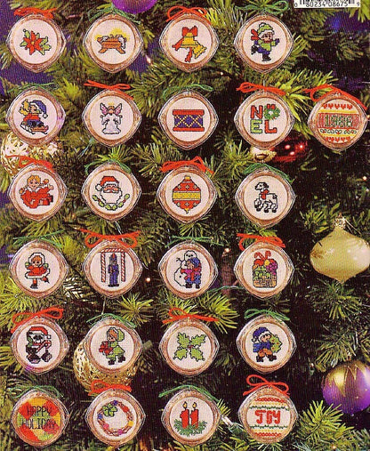 Vintage Cross Stitch Patterns Mini Christmas Ornaments PDF Instant Digital Download 50 Classic Holiday Designs 2-3 Inch