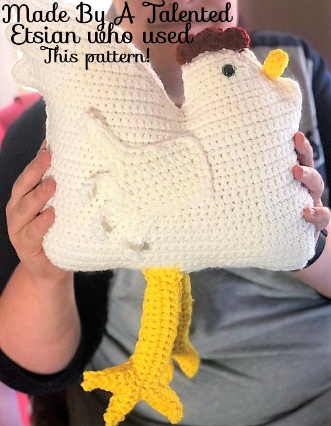 Vintage Crochet Pattern 9" Country Barnyard Animal Pillows Chicken Cow Cushion PDF Instant Digital Download Hen Farmhouse Chic 4 Ply