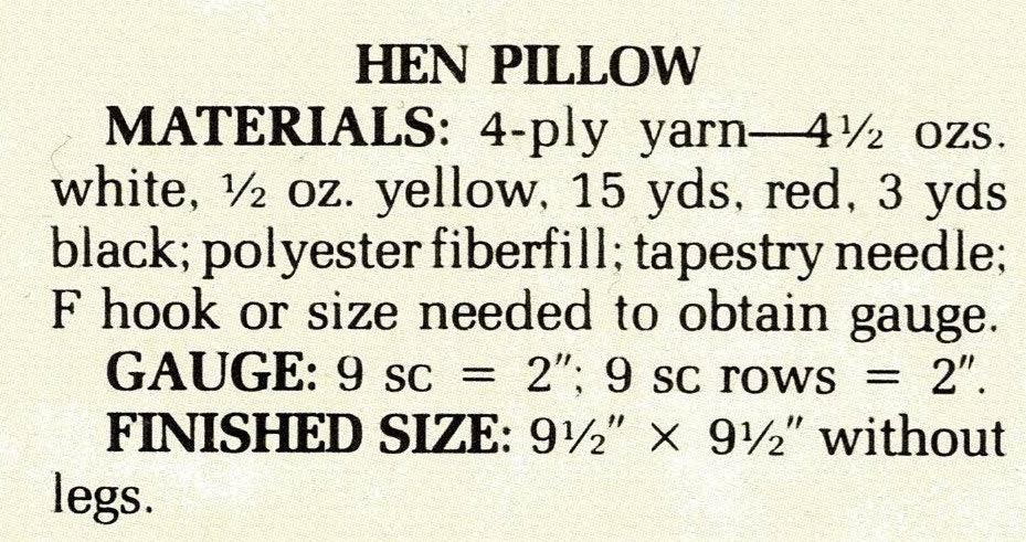 Vintage Crochet Pattern 9" Country Barnyard Animal Pillows Chicken Cow Cushion PDF Instant Digital Download Hen Farmhouse Chic 4 Ply