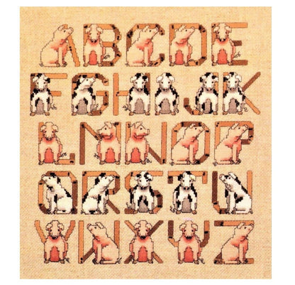 Vintage Cross Stitch Pattern Farm Animal Alphabet Samplers Cow Pig and Chicken ABCs PDF Instant Digital Download Barnyard Font Embroidery