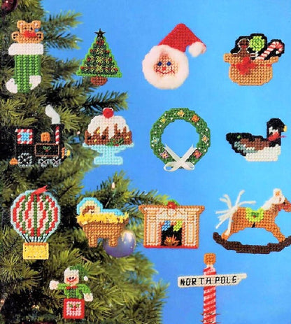 Vintage Plastic Canvas Pattern 30 Quick Easy Classic Christmas Tree Ornaments PDF Instant Digital Download Traditional Old Fashioned Designs