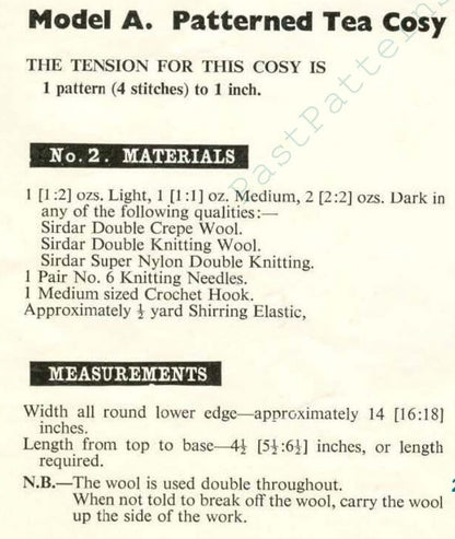 Vintage Knitting Pattern Knit Tea Cosy Coffee Pot Cosies Covers Teapot Topper Cozy Pot Holder PDF Instant Digital Download 8 Ply