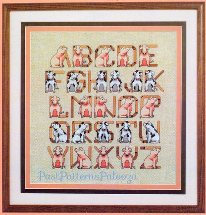 Vintage Cross Stitch Pattern Farm Animal Alphabet Samplers Cow Pig and Chicken ABCs PDF Instant Digital Download Barnyard Font Embroidery