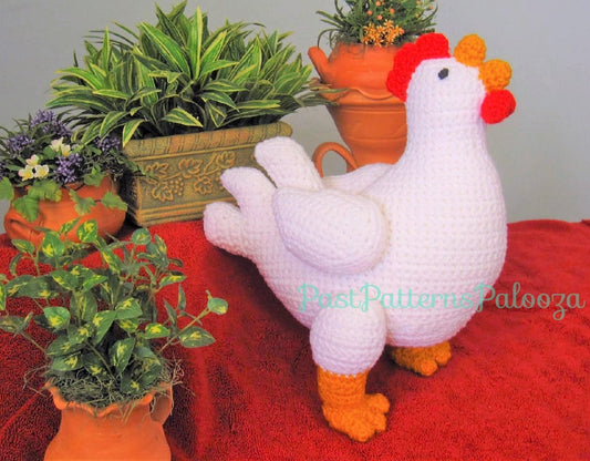 Vintage Crochet Pattern 13" Chicken Rooster or Hen PDF Instant Digital Download Farm Animal Chicken Amigurumi Plush Soft Toy 10 Ply