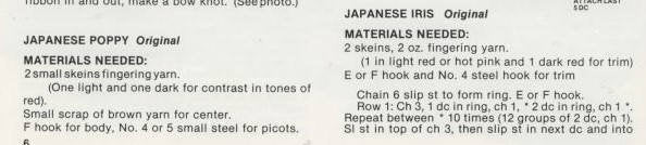 Vintage Crochet Pattern Japanese Poppy Japanese Iris Floral Arrangement PDF Instant Digital Download Crocheted Artificial Flower Bouquet