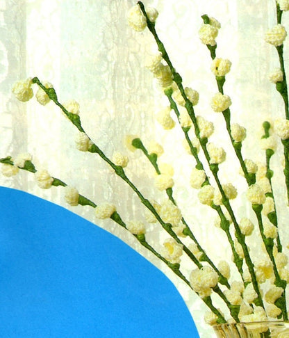 Vintage Crochet Pattern Pussy Willows PDF Instant Digital Download Retro 1980s Crocheted Artificial Floral Wild Flower Arrangement Bouquet