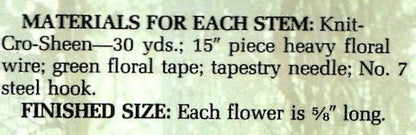 Vintage Crochet Pattern Pussy Willows PDF Instant Digital Download Retro 1980s Crocheted Artificial Floral Wild Flower Arrangement Bouquet