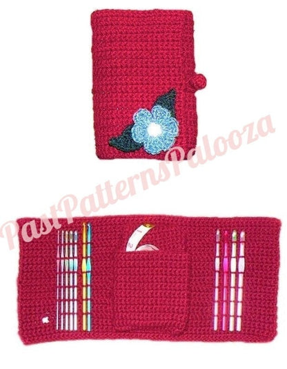 Vintage Crochet Pattern Crochet Hook Case Organizer PDF Instant Digital Download Hooks Needles Notions Folding Holder with Pocket