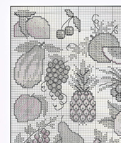 Vintage Cross Stitch Patterns Mini Fruit Motifs PDF Instant Digital Download Embroidery 40 Miniature Healthy Food Designs A1