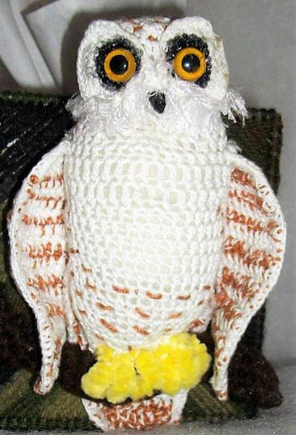 Vintage Crochet Snowy Owl Pattern 13" PDF Instant Digital Download Owl Amigurumi Plush Stuffed Soft Toy Forest Woodland Animal 4 Ply