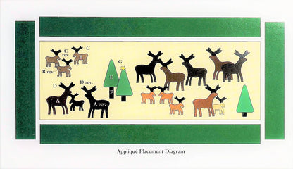 Vintage Sewing Pattern Christmas Calico Reindeer Table Runner Quilt Top Applique PDF Instant Digital Download Holiday Centerpiece Mat 42x19