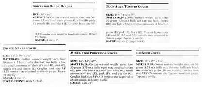 Vintage Crochet Pattern Town and Country Small Kitchen Appliance Cozies Covers Houses PDF Instant Digital Download 10 Ply