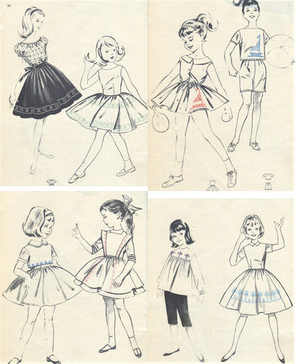 Vintage Cross Stitch Patterns Designs for Ginghams c. 1961 Printable PDF Instant Digital Download 15 Retro Embroidery Designs Fabric Borders