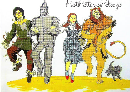 Vintage Cross Stitch Pattern The Wizard Of Oz PDF Instant Digital Download The Yellow Brick Road Embroidery 8 x 12