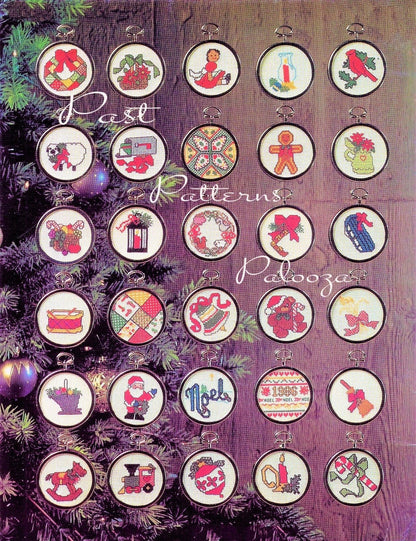 Vintage Cross Stitch Patterns 50 Mini Country Christmas Ornaments PDF Instant Digital Download Classic Holiday Designs 2-3 Inch