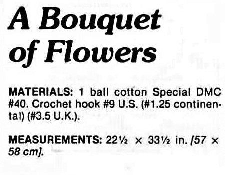 Vintage Filet Crochet Pattern Large 33" Flower Bouquet Doily Centerpiece Oval Table Mat PDF Instant Digital Download Net Stitch Springtime