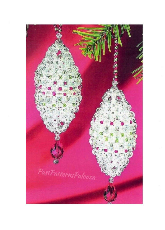 Vintage Christmas Beading Pattern Hanging Beaded Droplet Ornaments PDF Instant Digital Download Holiday Tree Trim Craft