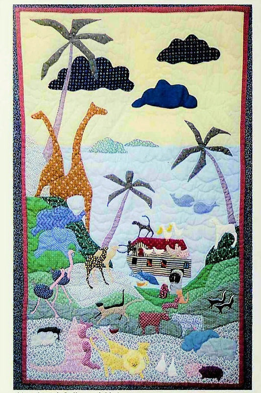 Vintage Sewing Pattern Noahs Ark Quilt Calico Patchwork Nursery Wall Hanging PDF Instant Digital Download Appliqued Animal Blanket 31x48