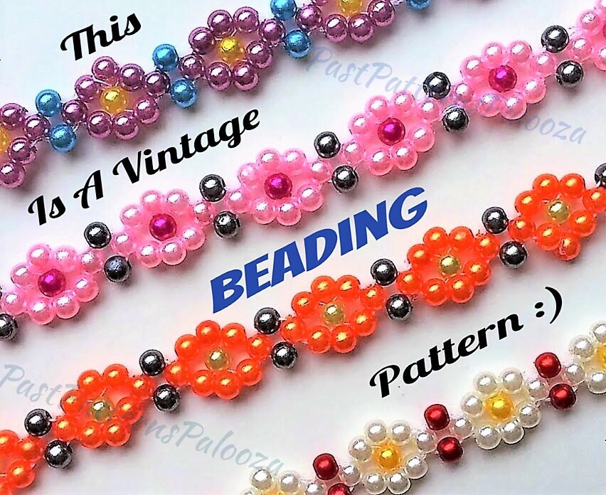 Vintage Beading Pattern 3" Little Women Safety Pin Beaded Dolls PDF Instant Digital Download Bead Craft