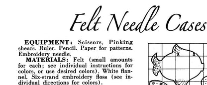 Vintage Sewing Pattern Cute Kitsch Felt Animal Needle Book Cases PDF Instant Digital Download Embroidered Fish Bird Butterfly Turtle Holders