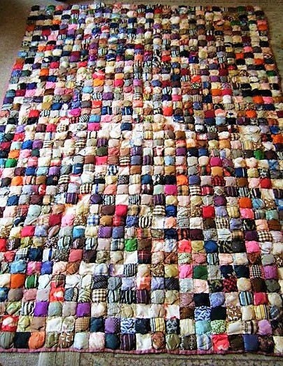 Vintage Sewing Pattern Antique Silk Puff Biscuit Patchwork Quilt PDF Instant Digital Download Puffed Scrappy Fabric Blanket