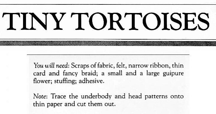 Vintage Sewing Pattern 3" Tiny Turtle Pin Cushions PDF Instant Digital Download Retro Tortoise Pincushions or Small Soft Toys