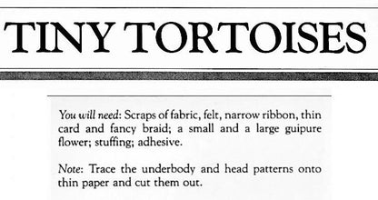 Vintage Sewing Pattern 3" Tiny Turtle Pin Cushions PDF Instant Digital Download Retro Tortoise Pincushions or Small Soft Toys