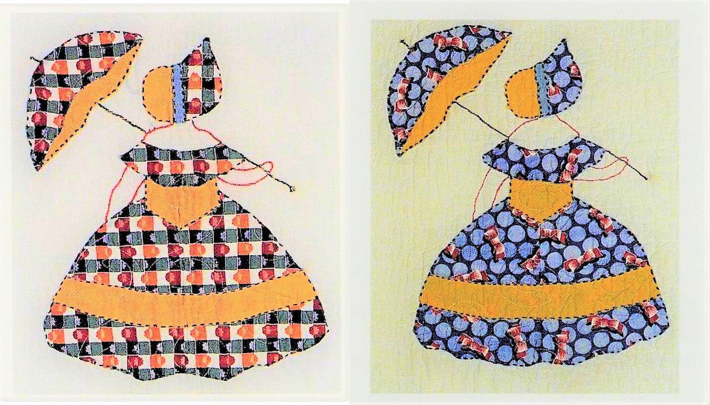 Vintage Sewing Pattern Parasol Petticoat Girls Bed Quilt PDF Instant Digital Download Colonial Crinoline Ladies Applique Blocks 66x87 1920