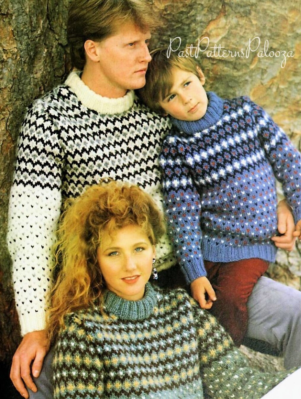 Vintage Knitting Pattern Classic Family Fair Isle Sweaters Traditional Chunky Knit PDF Instant Digital Download Pullover Jumpers 12 Ply