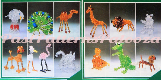 Vintage Beading Pattern Cute Animal Collection 13 Figures PDF Instant Digital Download Zoo Safari Fantasy Pet Bead Craft Figurine Dolls