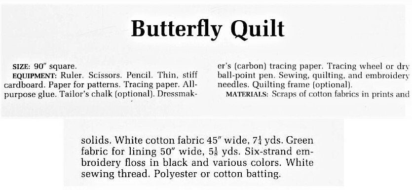 Vintage Sewing Pattern Butterfly Blocks Bed Quilt PDF Instant Digital Download Pretty Appliqued Butterflies Clamshell Quilting 90x90