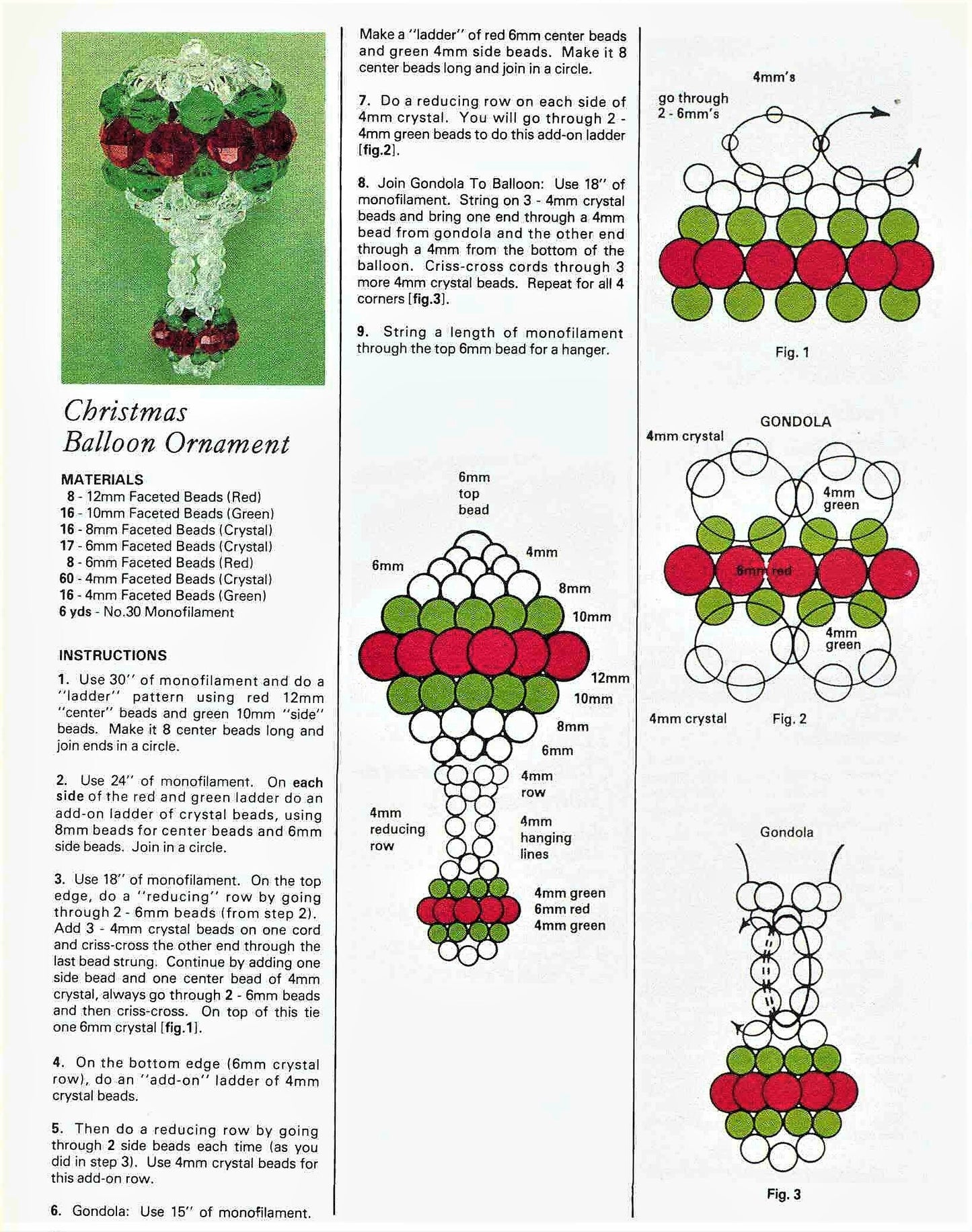 Vintage Beading Patterns Mini Classic Christmas Bead Ornaments 16 Designs PDF Instant Digital Download Mini Small Holiday Tree Trim 2-5"