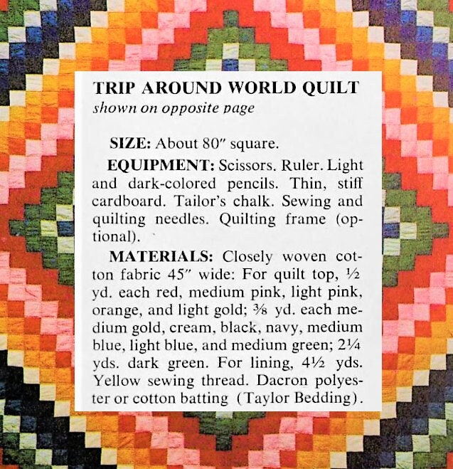 Vintage Sewing Pattern Trip Around The World Quilt Antique Patchwork PDF Instant Digital Download c. 1910 Classic Traditional Design