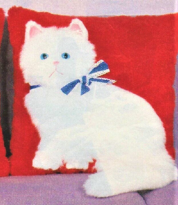 Vintage Sewing Pattern Scottie Dog Persian Cat Pillows PDF Instant Digital Download Realistic Faux Fur Pets Plush Cushions 18x18