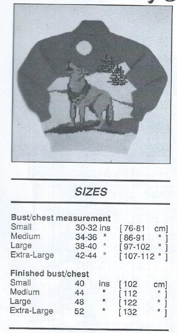 Vintage Knitting Pattern Knit Lone Wolf Sweater Jacket PDF Instant Digital Download Unisex Northern Grey Wolf Front Zip Style 12 Ply